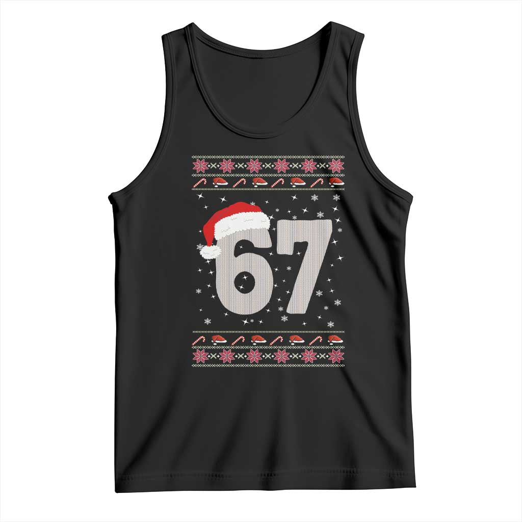 Funny Six Seven 6 7 Meme Ugly Christmas Tank Top Gen Alpha Slang TS10 Black Print Your Wear