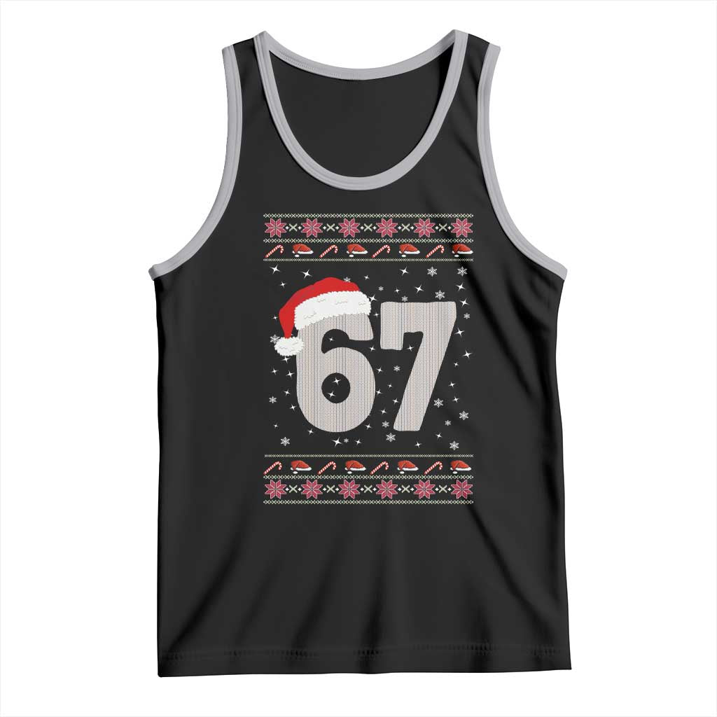 Funny Six Seven 6 7 Meme Ugly Christmas Tank Top Gen Alpha Slang TS10 Black Athletic Heather Print Your Wear