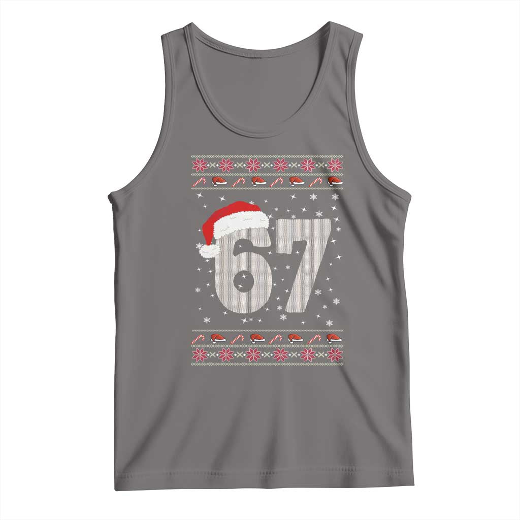 Funny Six Seven 6 7 Meme Ugly Christmas Tank Top Gen Alpha Slang TS10 Deep Heather Print Your Wear