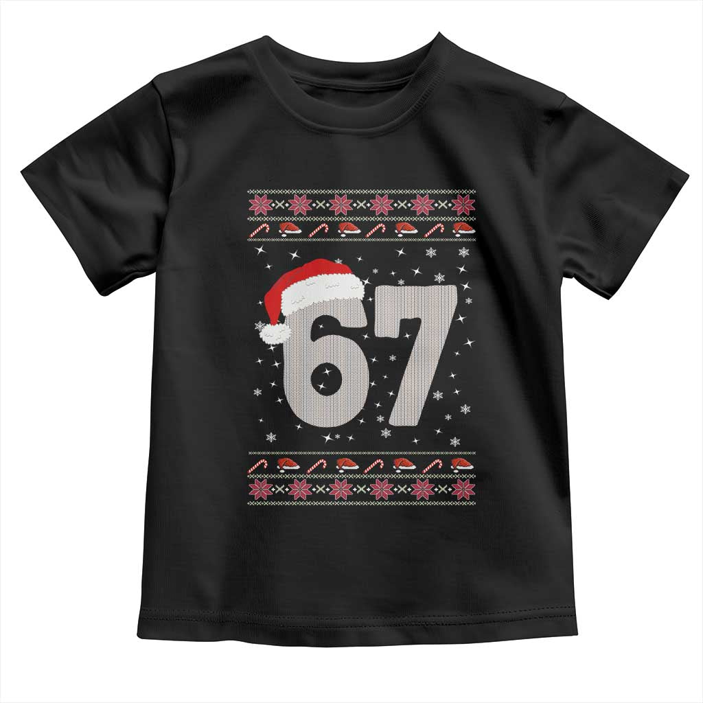 Funny Six Seven 6 7 Meme Ugly Christmas Toddler T Shirt Gen Alpha Slang TS10 Black Print Your Wear