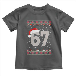Funny Six Seven 6 7 Meme Ugly Christmas Toddler T Shirt Gen Alpha Slang TS10 Dark Heather Print Your Wear