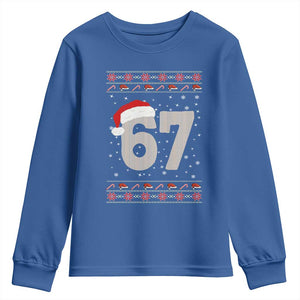 Funny Six Seven 6 7 Meme Ugly Christmas Youth Sweatshirt Gen Alpha Slang TS10 Royal Blue Print Your Wear