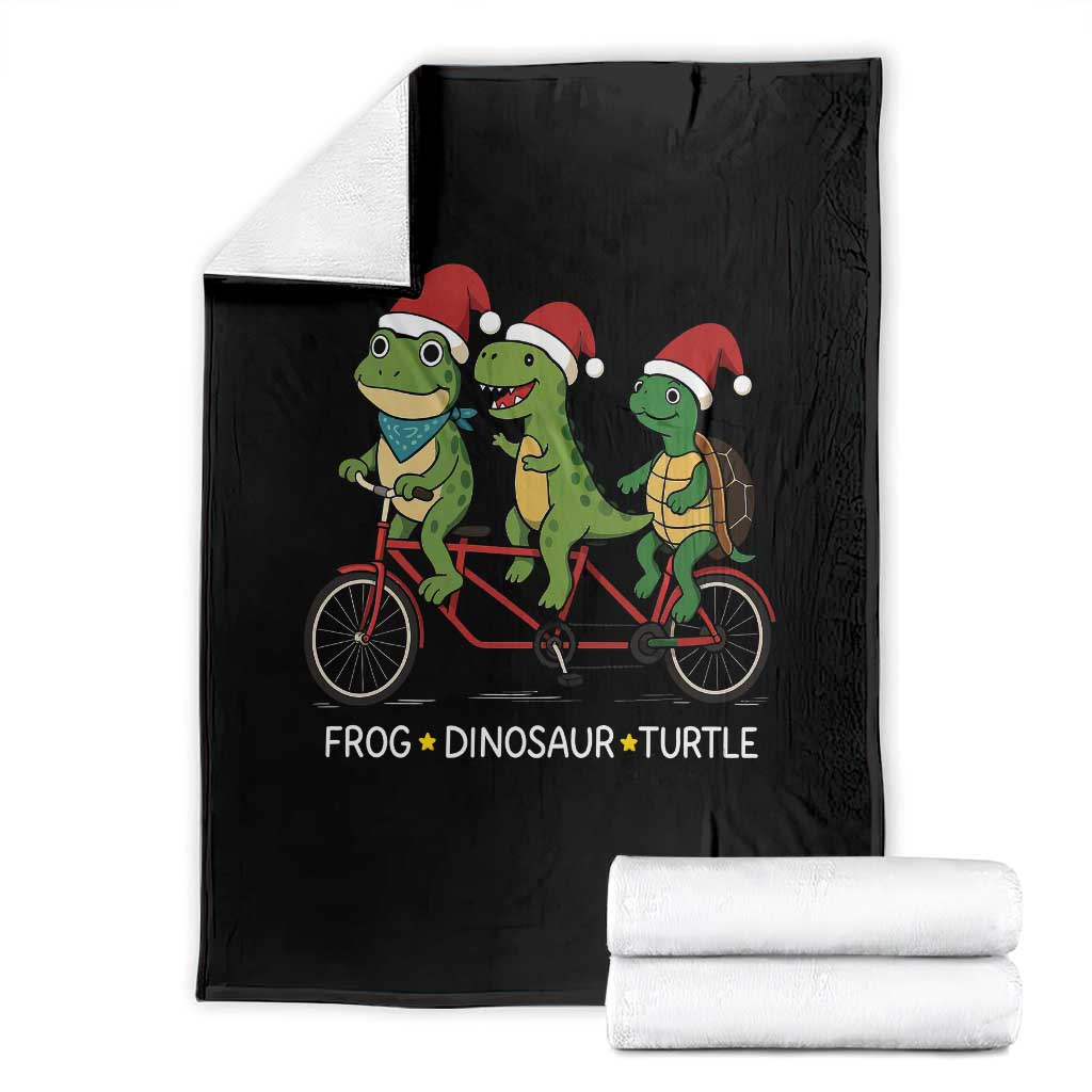 Subtle FDT Christmas Throw Blanket Frog Dinosaur Turtle Political Satire TS10 Black Print Your Wear