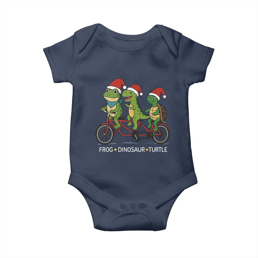 Subtle FDT Christmas Baby Onesie Frog Dinosaur Turtle Political Satire TS10 Navy Print Your Wear