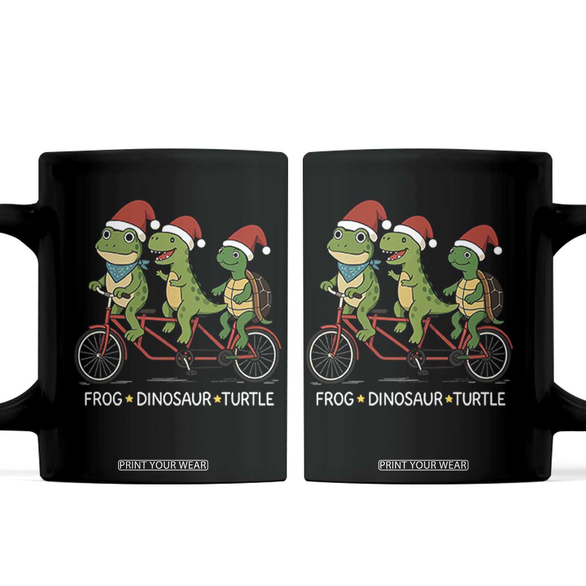 Subtle FDT Christmas Coffee Mug Frog Dinosaur Turtle Political Satire TS10 Black Print Your Wear
