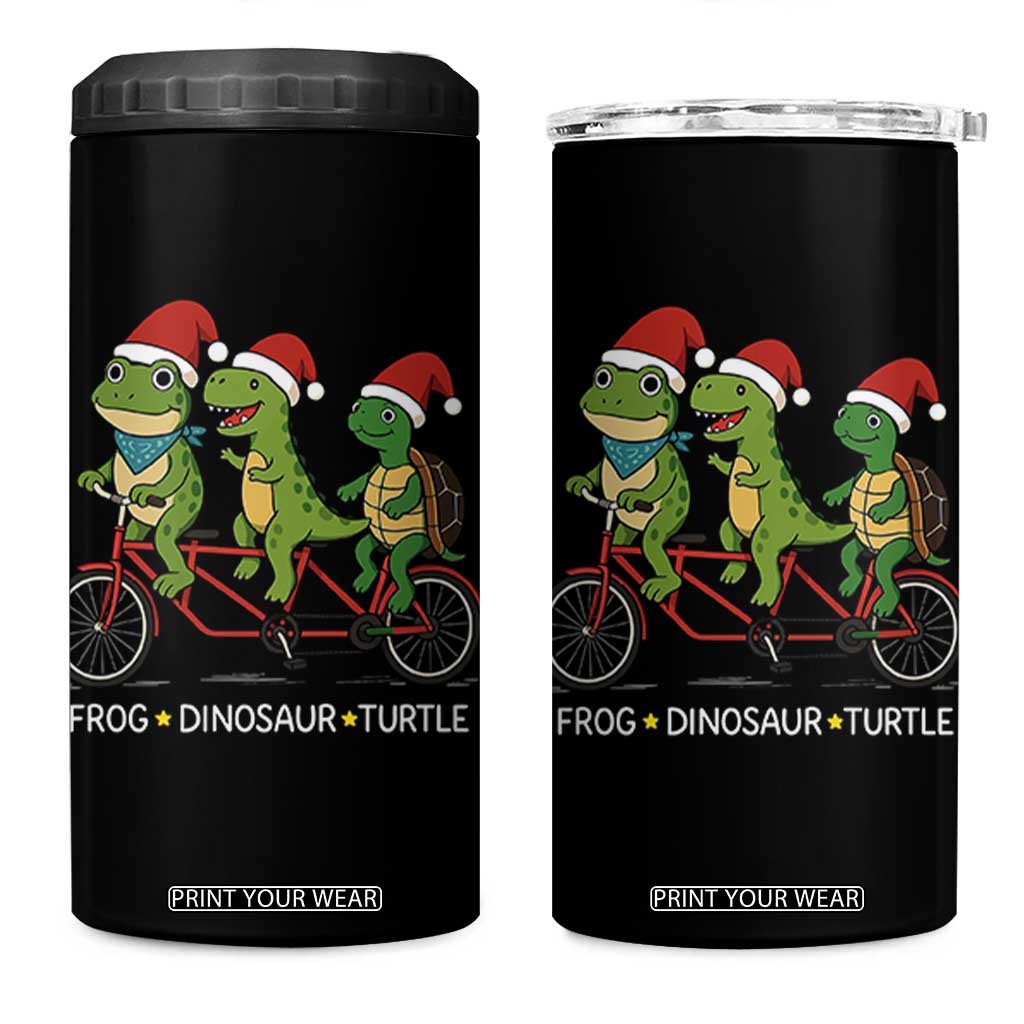 Subtle FDT Christmas 4 in 1 Can Cooler Tumbler Frog Dinosaur Turtle Political Satire TS10 One Size: 16 oz Black Print Your Wear