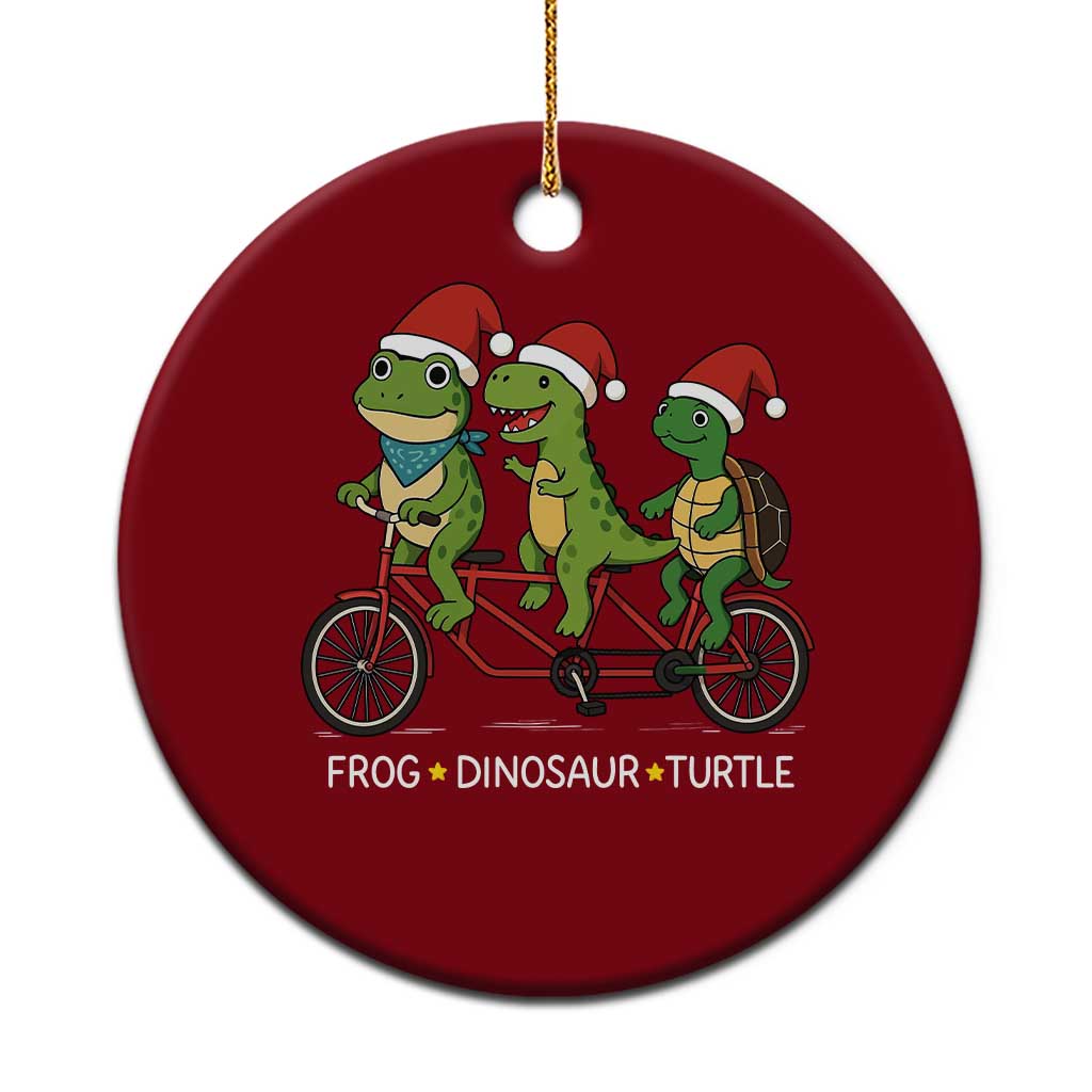 Subtle FDT Xmas Ceramic Ornament Frog Dinosaur Turtle Political Satire TS10 1pc Red Print Your Wear