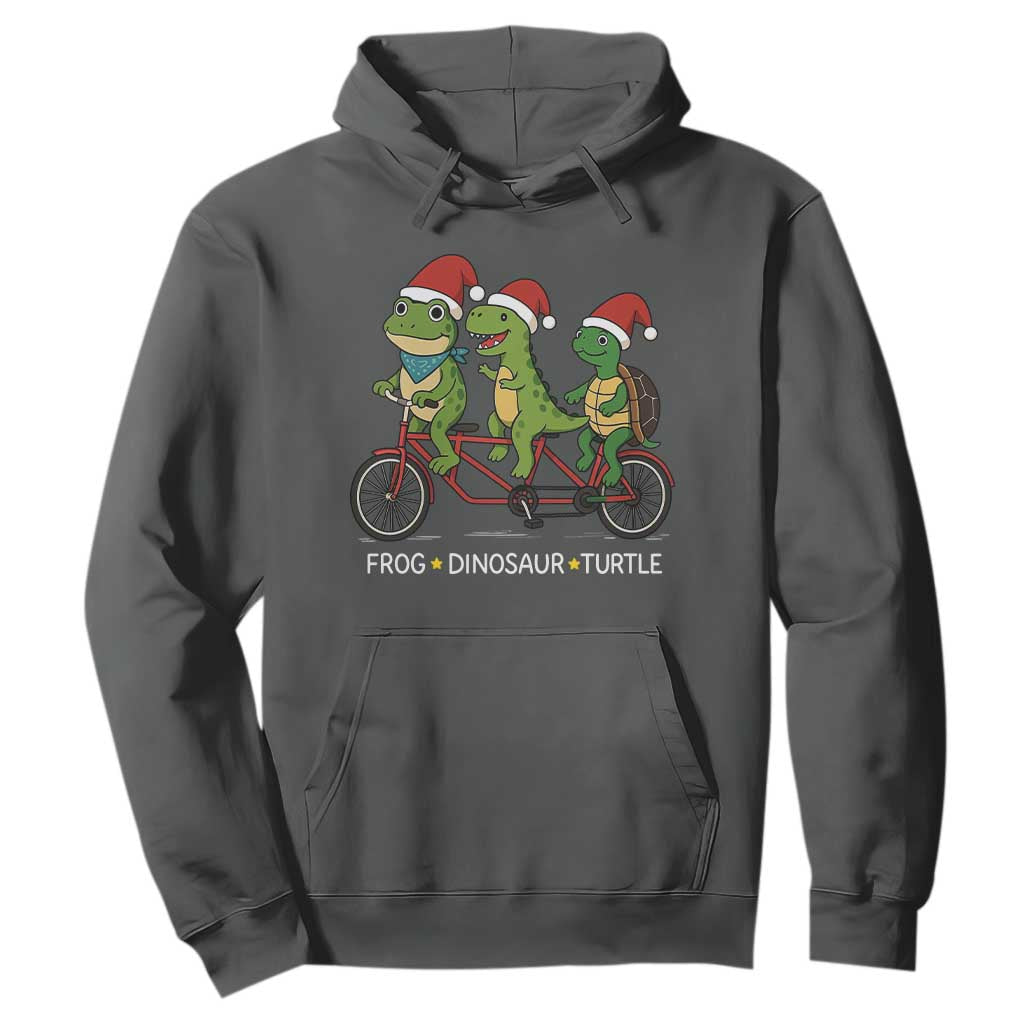 Subtle FDT Christmas Hoodie Frog Dinosaur Turtle Political Satire TS10 Dark Heather Print Your Wear