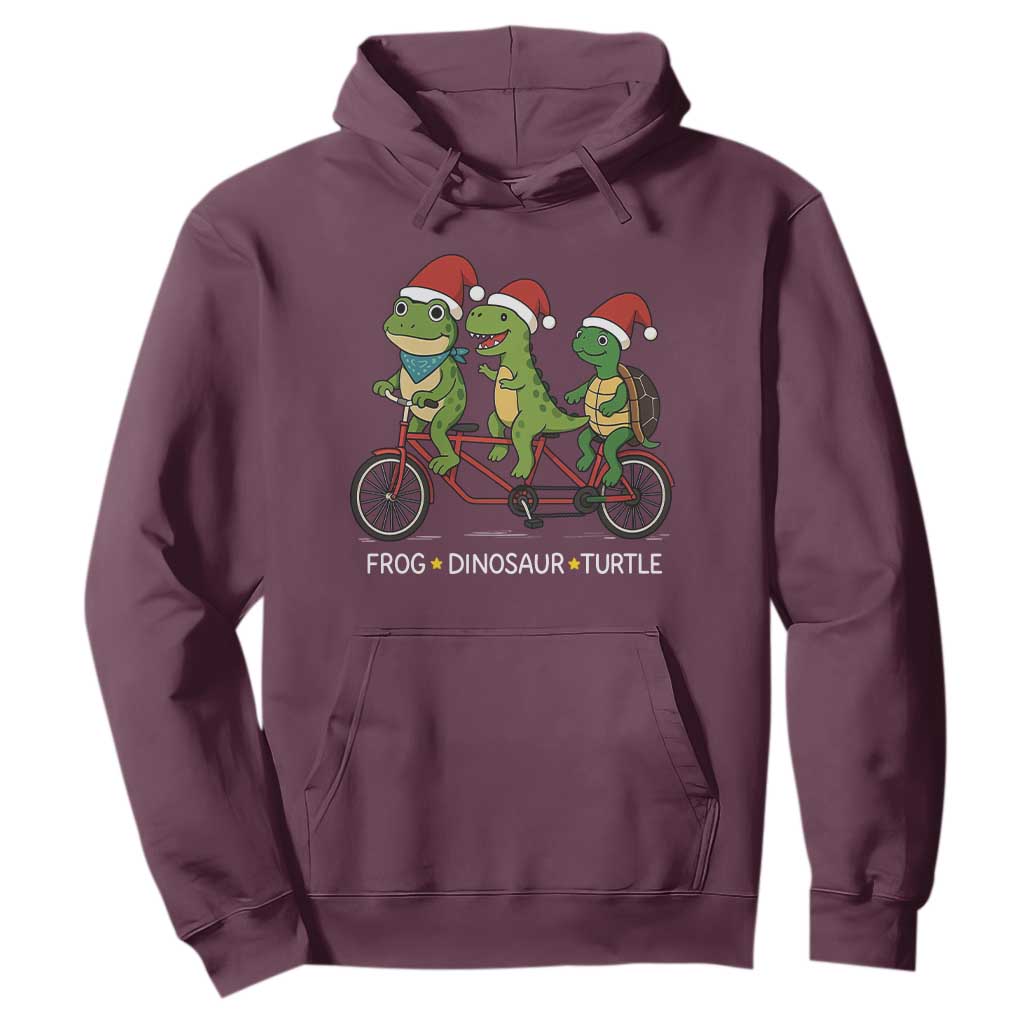 Subtle FDT Christmas Hoodie Frog Dinosaur Turtle Political Satire TS10 Maroon Print Your Wear
