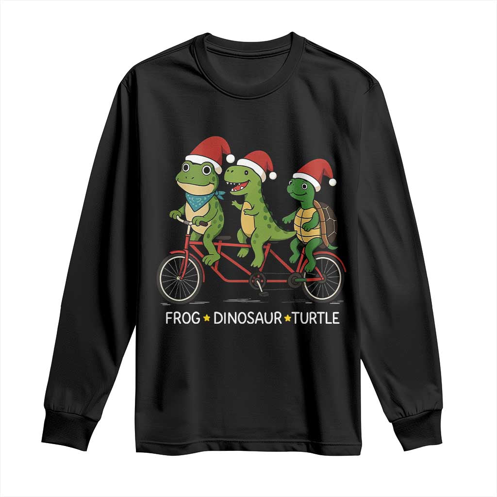 Subtle FDT Christmas Long Sleeve Shirt Frog Dinosaur Turtle Political Satire - Print Your Wear