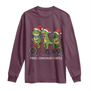 Subtle FDT Christmas Long Sleeve Shirt Frog Dinosaur Turtle Political Satire - Print Your Wear