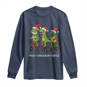 Subtle FDT Christmas Long Sleeve Shirt Frog Dinosaur Turtle Political Satire - Print Your Wear