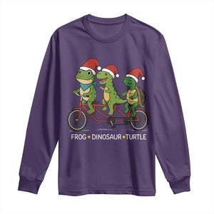 Subtle FDT Christmas Long Sleeve Shirt Frog Dinosaur Turtle Political Satire - Print Your Wear