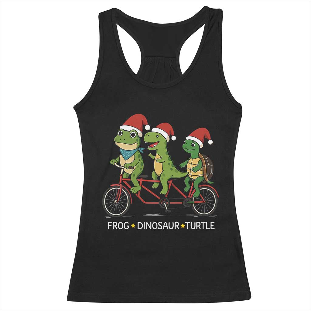 Subtle FDT Christmas Racerback Tank Top Frog Dinosaur Turtle Political Satire TS10 Black Print Your Wear