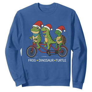 Subtle FDT Christmas Sweatshirt Frog Dinosaur Turtle Political Satire - Print Your Wear