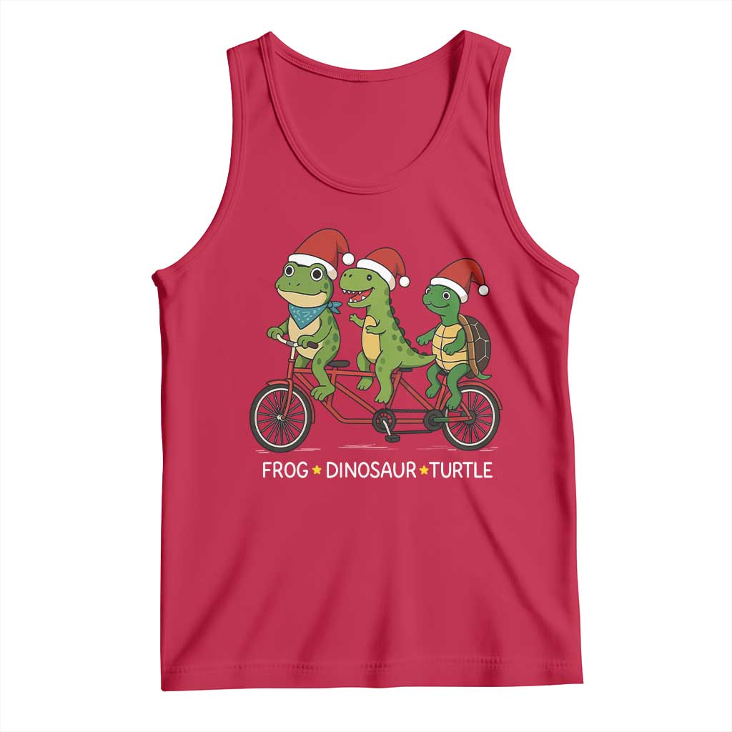Subtle FDT Christmas Tank Top Frog Dinosaur Turtle Political Satire TS10 Red Print Your Wear