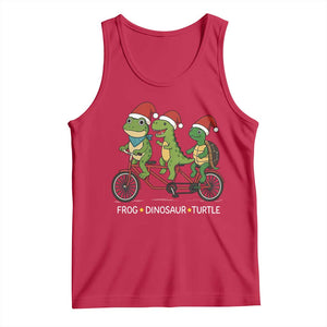 Subtle FDT Christmas Tank Top Frog Dinosaur Turtle Political Satire TS10 Red Print Your Wear