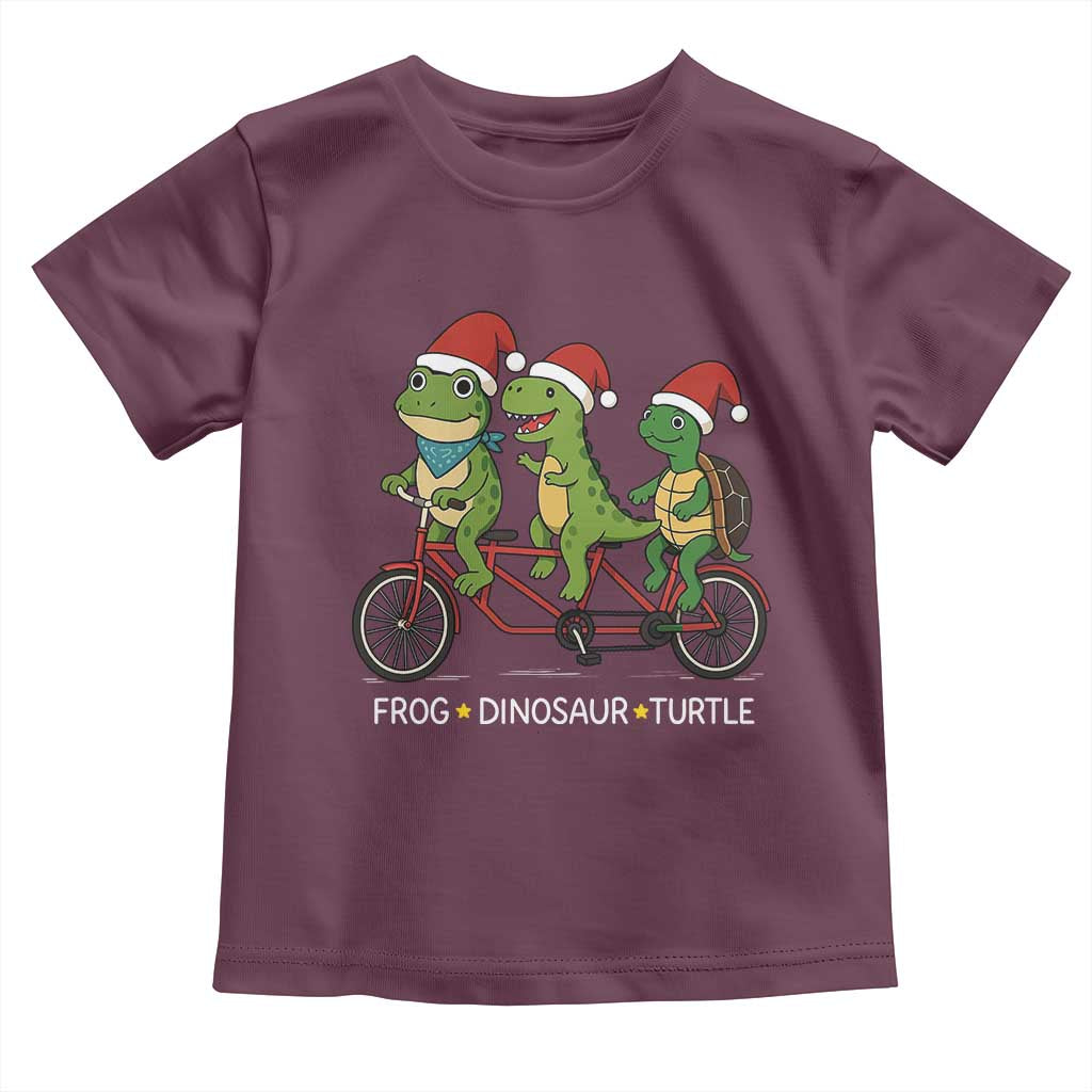 Subtle FDT Christmas Toddler T Shirt Frog Dinosaur Turtle Political Satire TS10 Maroon Print Your Wear