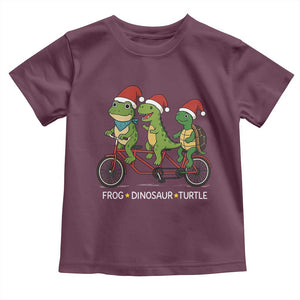 Subtle FDT Christmas Toddler T Shirt Frog Dinosaur Turtle Political Satire TS10 Maroon Print Your Wear