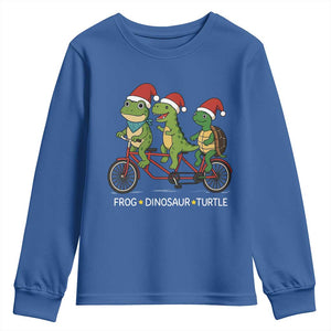 Subtle FDT Christmas Youth Sweatshirt Frog Dinosaur Turtle Political Satire TS10 Royal Blue Print Your Wear
