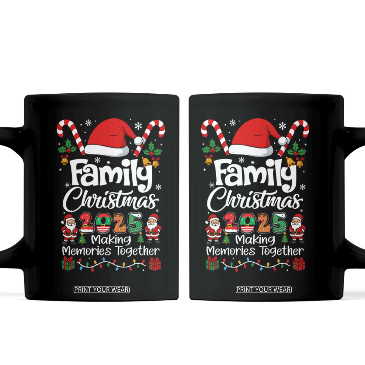 Family Christmas 2025 Coffee Mug Matching Xmas Squad Santa TS10 Black Print Your Wear
