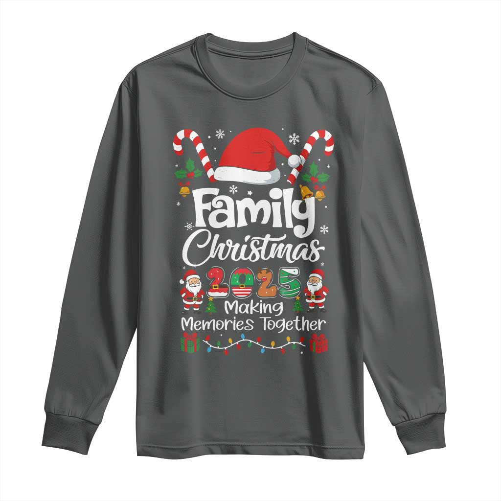 Family Christmas 2025 Long Sleeve Shirt Matching Xmas Squad Santa TS10 Dark Heather Print Your Wear