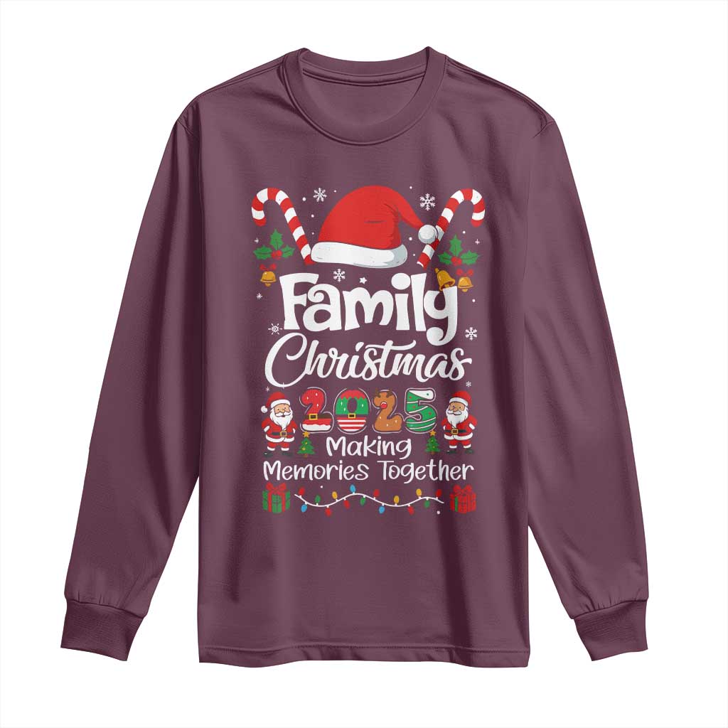 Family Christmas 2025 Long Sleeve Shirt Matching Xmas Squad Santa TS10 Maroon Print Your Wear