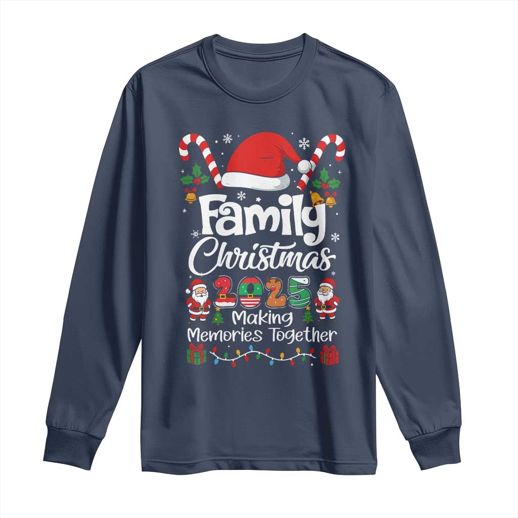 Family Christmas 2025 Long Sleeve Shirt Matching Xmas Squad Santa TS10 Navy Print Your Wear