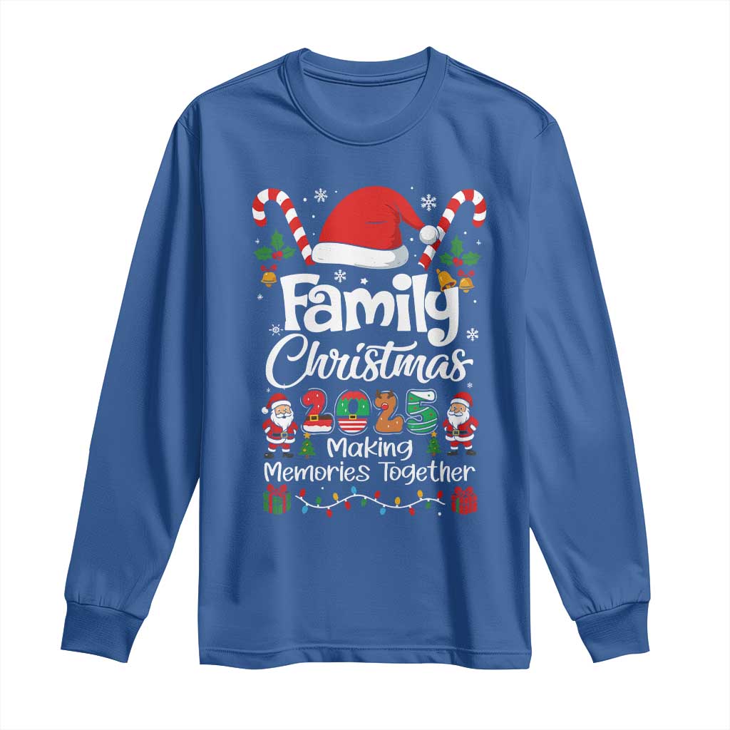 Family Christmas 2025 Long Sleeve Shirt Matching Xmas Squad Santa TS10 Royal Blue Print Your Wear