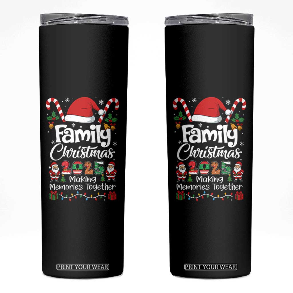Family Christmas 2025 Skinny Tumbler Matching Xmas Squad Santa TS10 Black Print Your Wear