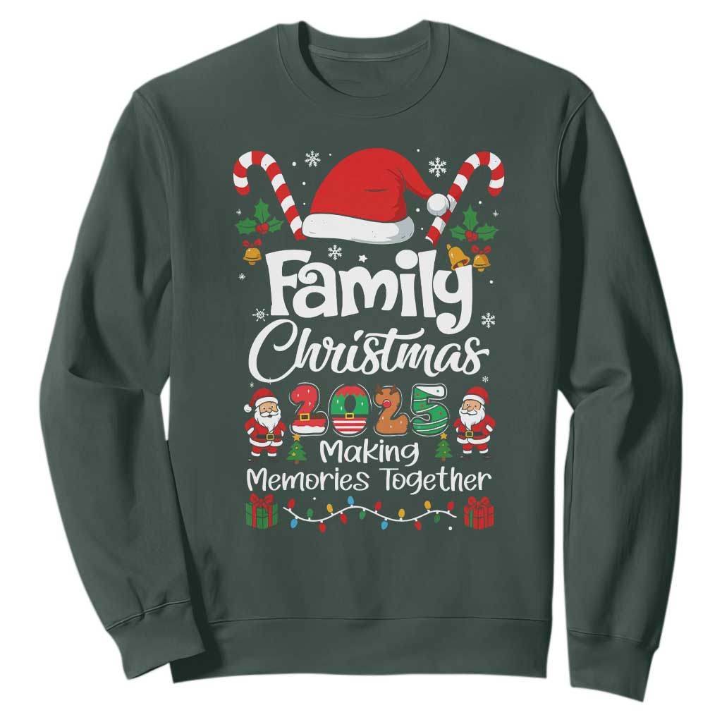 Family Christmas 2025 Sweatshirt Matching Xmas Squad Santa TS10 Dark Forest Green Print Your Wear