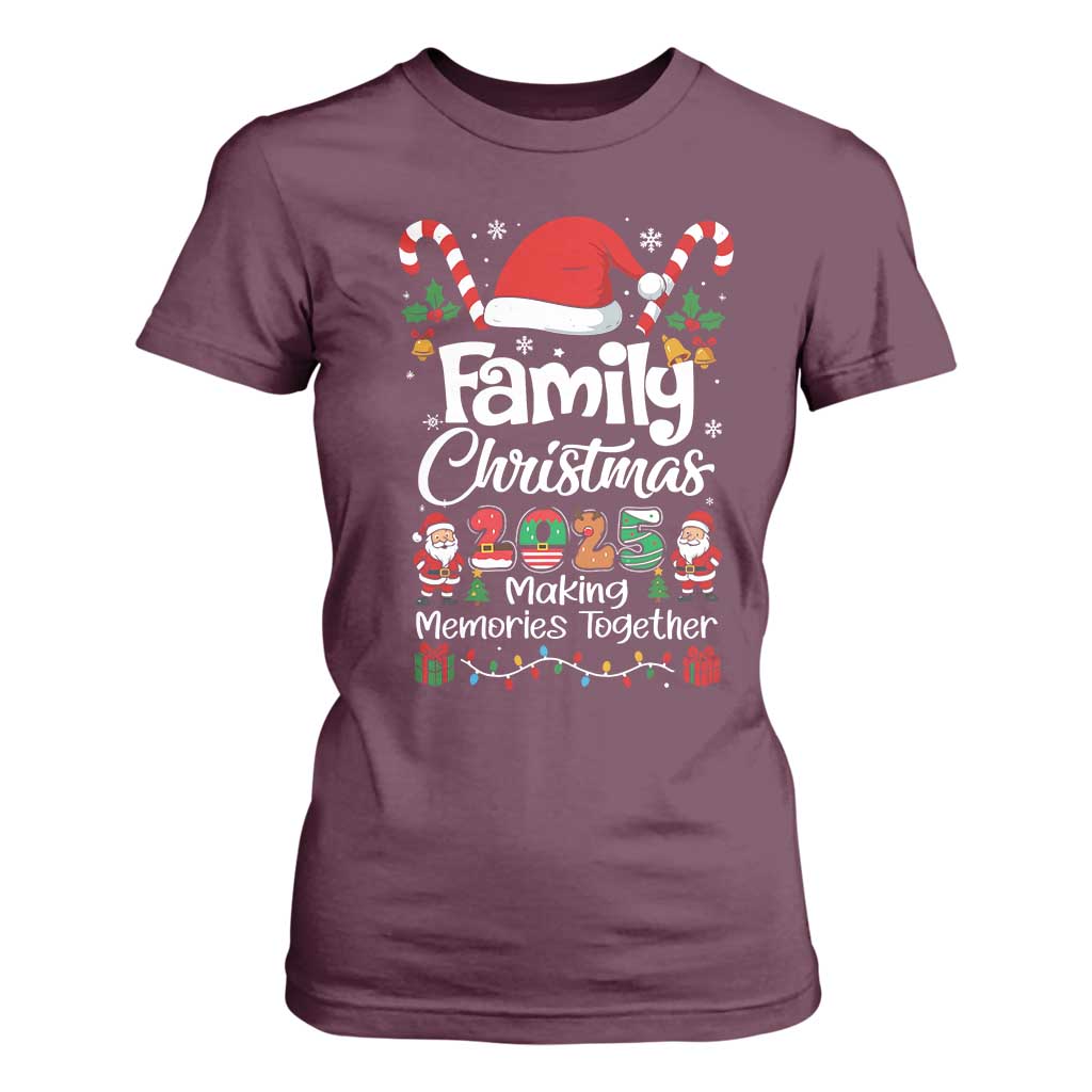 Family Christmas 2025 T Shirt For Women Matching Xmas Squad Santa TS10 Maroon Print Your Wear