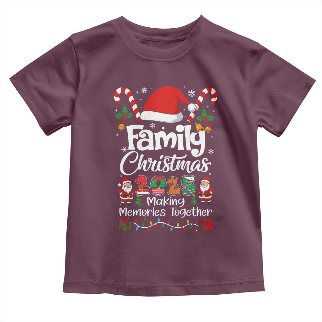 Family Christmas 2025 Toddler T Shirt Matching Xmas Squad Santa TS10 Maroon Print Your Wear