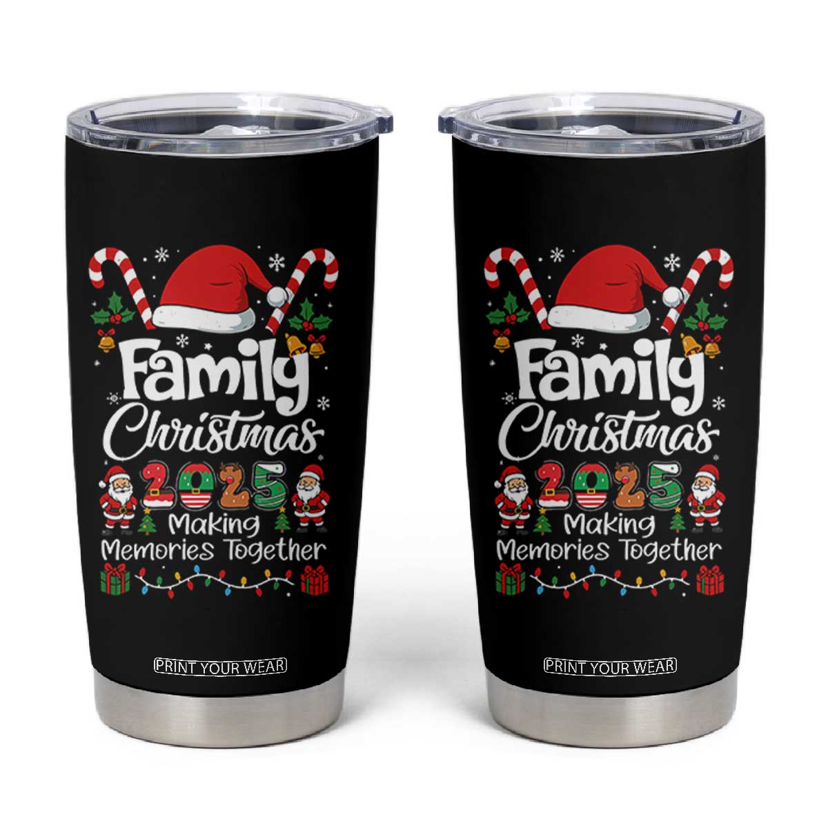 Family Christmas 2025 Tumbler Cup Matching Xmas Squad Santa TS10 Black Print Your Wear