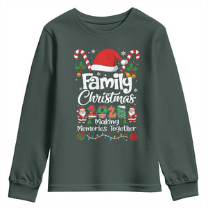 Family Christmas 2025 Youth Sweatshirt Matching Xmas Squad Santa TS10 Dark Forest Green Print Your Wear