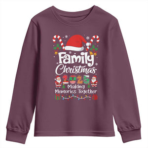 Family Christmas 2025 Youth Sweatshirt Matching Xmas Squad Santa TS10 Maroon Print Your Wear
