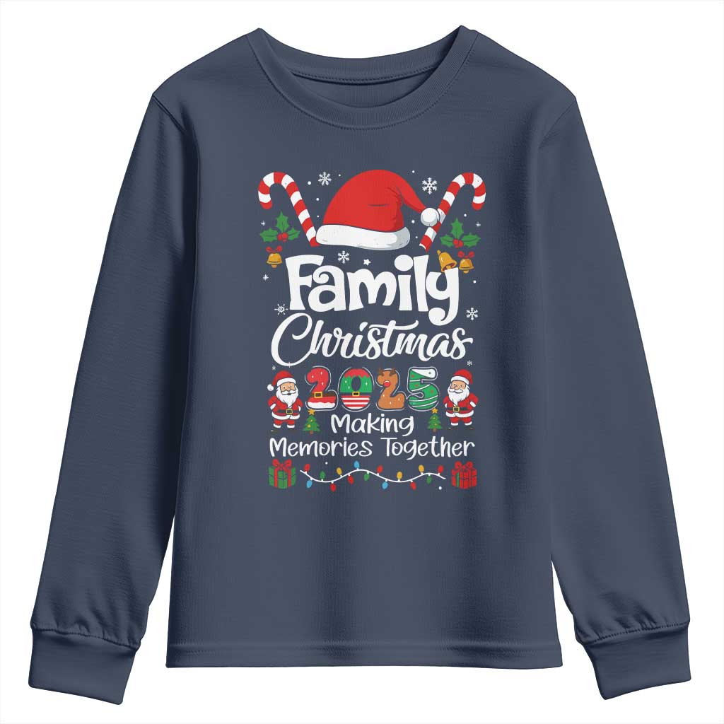Family Christmas 2025 Youth Sweatshirt Matching Xmas Squad Santa TS10 Navy Print Your Wear