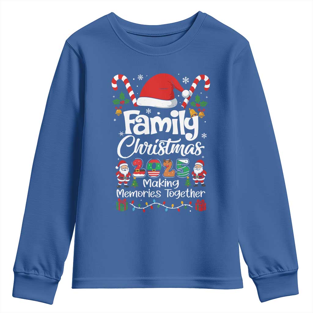 Family Christmas 2025 Youth Sweatshirt Matching Xmas Squad Santa TS10 Royal Blue Print Your Wear