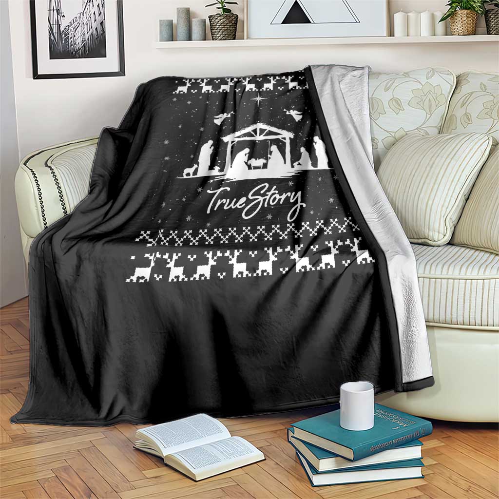 Nativity Scene Christmas Throw Blanket Christian True Story Jesus Birth Ugly Xmas TS10 Print Your Wear