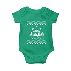 Nativity Scene Christmas Baby Onesie Christian True Story Jesus Birth Ugly Xmas TS10 Irish Green Print Your Wear