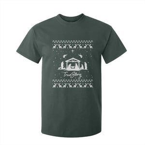 Nativity Scene Christmas T Shirt For Kid Christian True Story Jesus Birth Ugly Xmas TS10 Dark Forest Green Print Your Wear