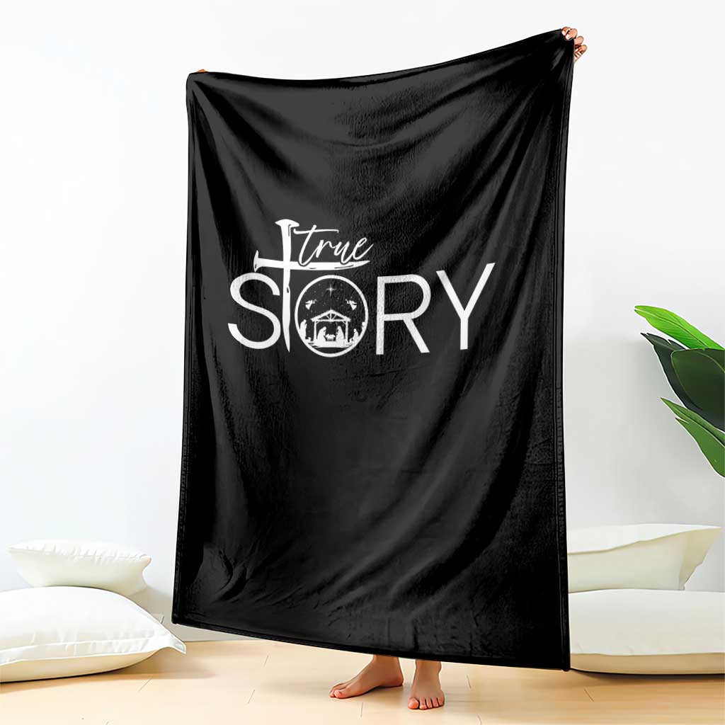 Christian True Story Throw Blanket Nativity Scene Christmas Faith Cross Jesus Birth TS10 Print Your Wear
