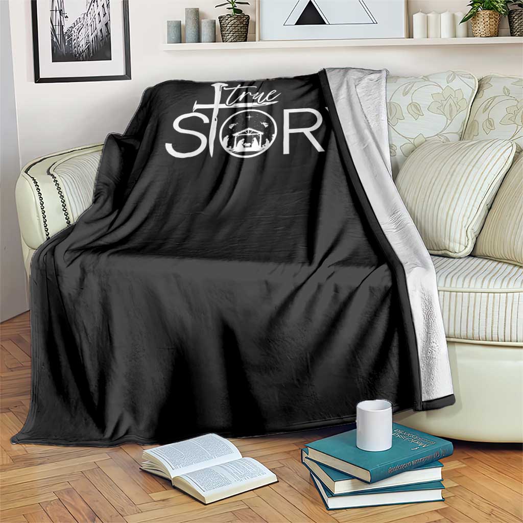 Christian True Story Throw Blanket Nativity Scene Christmas Faith Cross Jesus Birth TS10 Print Your Wear