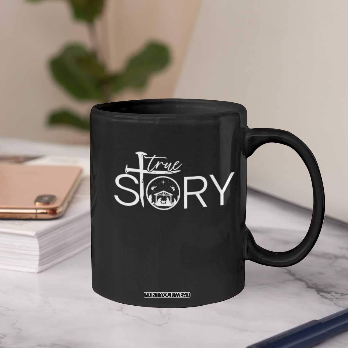 Christian True Story Coffee Mug Nativity Scene Christmas Faith Cross Jesus Birth TS10 Print Your Wear