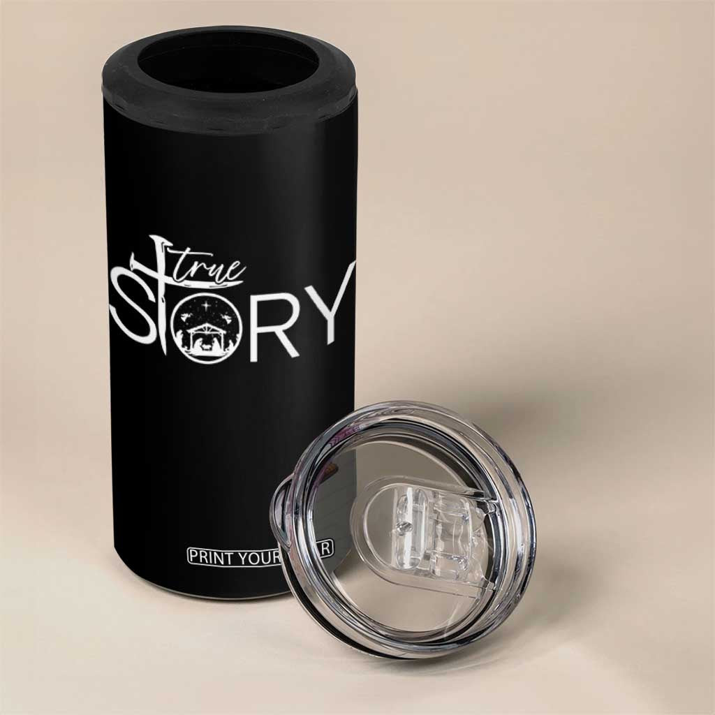 Christian True Story 4 in 1 Can Cooler Tumbler Nativity Scene Christmas Faith Cross Jesus Birth TS10 Print Your Wear