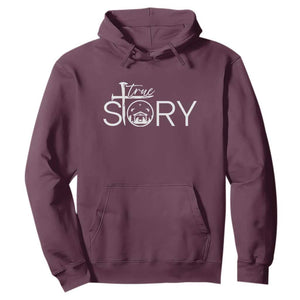 Christian True Story Hoodie Nativity Scene Christmas Faith Cross Jesus Birth TS10 Maroon Print Your Wear