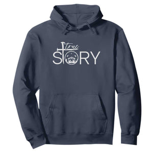 Christian True Story Hoodie Nativity Scene Christmas Faith Cross Jesus Birth TS10 Navy Print Your Wear