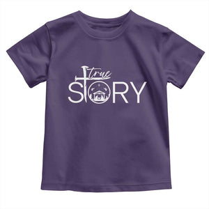 Christian True Story Toddler T Shirt Nativity Scene Christmas Faith Cross Jesus Birth TS10 Purple Print Your Wear