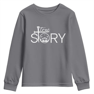 Christian True Story Youth Sweatshirt Nativity Scene Christmas Faith Cross Jesus Birth TS10 Charcoal Print Your Wear