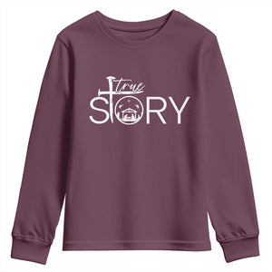 Christian True Story Youth Sweatshirt Nativity Scene Christmas Faith Cross Jesus Birth TS10 Maroon Print Your Wear